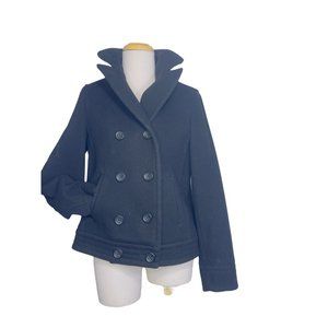 GAP Double Breasted Women's Peacoat Wool Blend Black size Medium EUC